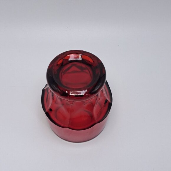 Anchor Hocking Ruby Red Georgian Honeycomb Drinking Glass 4" tall - Picture 7 of 7